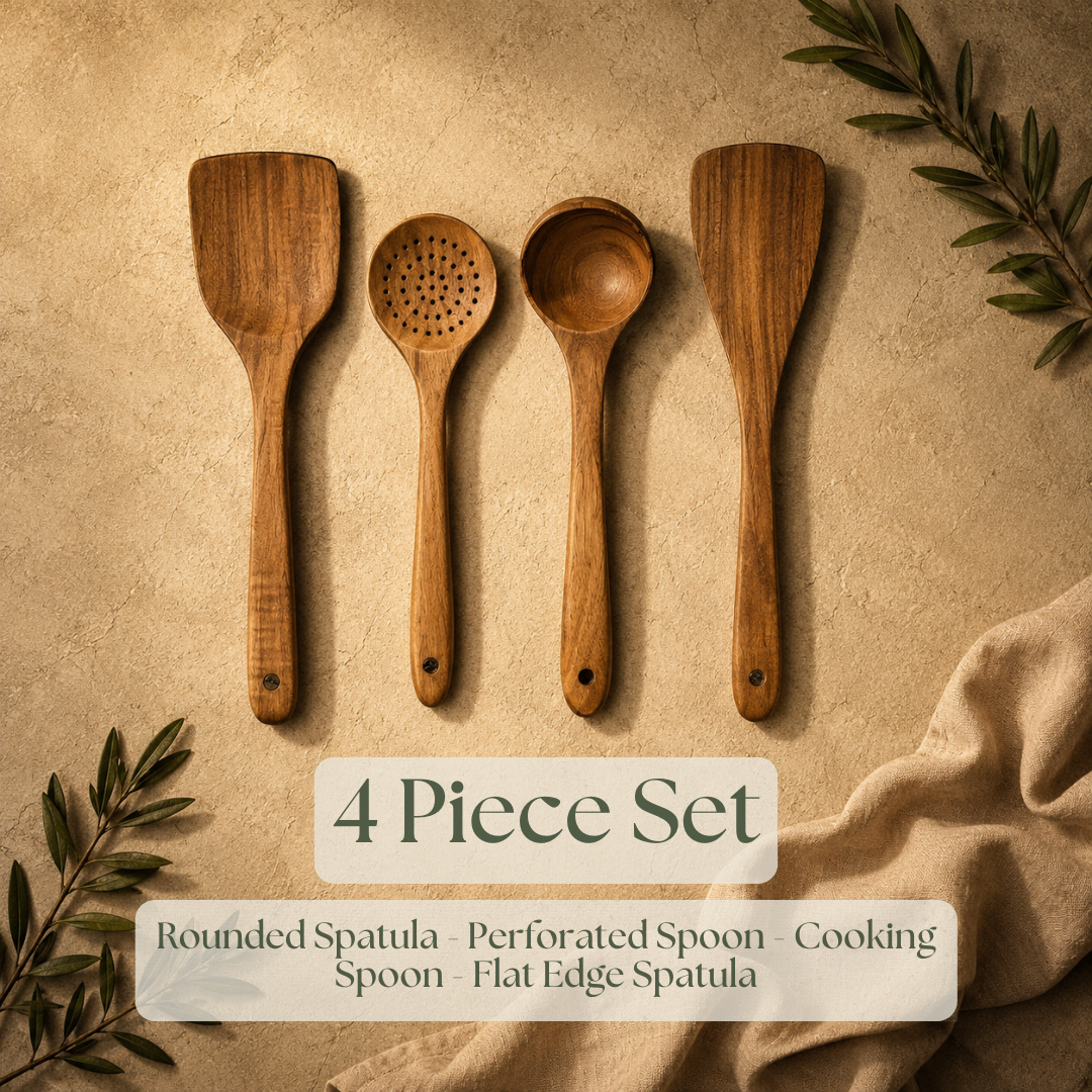 The Wooden Pantry™ Essential Wooden Utensil Set