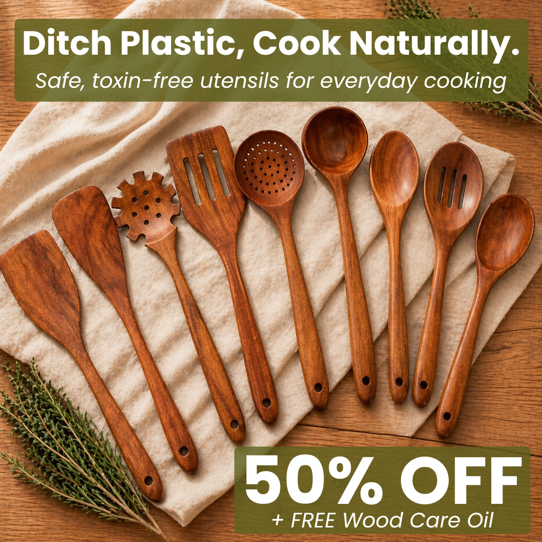 The Wooden Pantry™ Essential Wooden Utensil Set