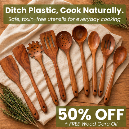 The Wooden Pantry™ Essential Wooden Utensil Set
