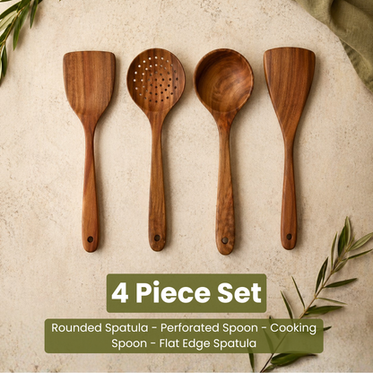 The Wooden Pantry™ Essential Wooden Utensil Set