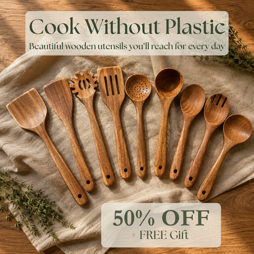 The Wooden Pantry™ Essential Wooden Utensil Set